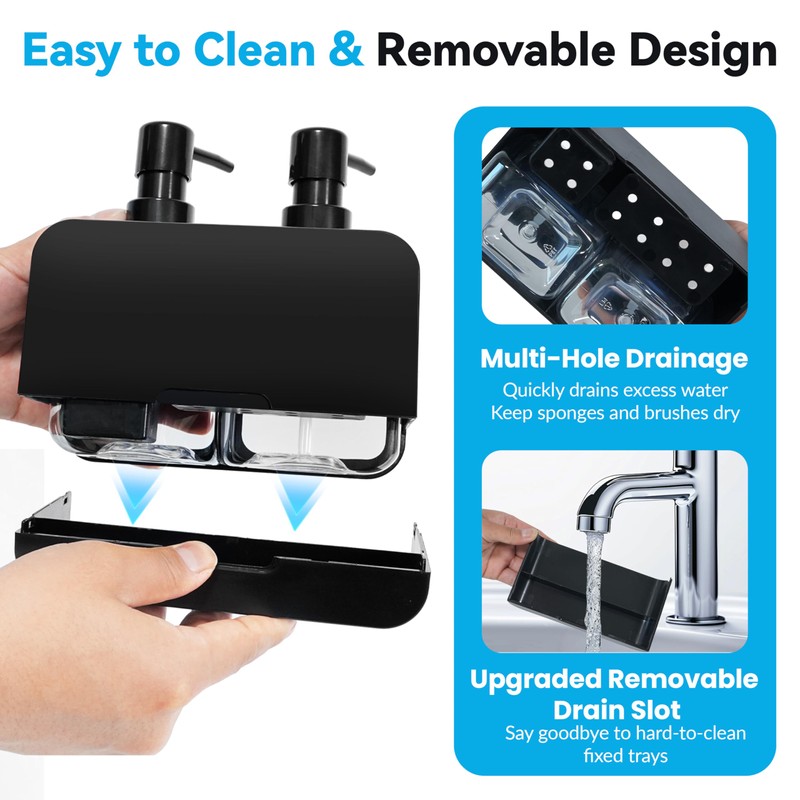 4-in-1 Kitchen Soap Dispenser Set - Dual Hand & Dish