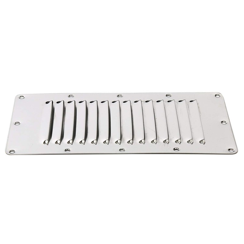 Amarine Made Stainless Steel Stamped Louvered Vent Rectangular Marine Vent