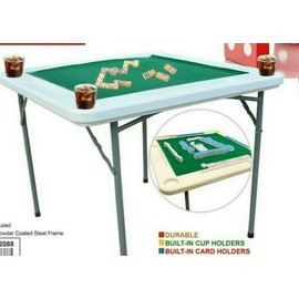Uniware 36(L) x 29.5(H) Inch Gaming Table Domino Table Mahjong Game Pocker Table, Portable Folding Gaming Table, with Cup and Coin Holders