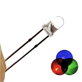 Cleiscry 100pcs 3MM LED Diode 3 MM Assorted Kit White Green Red Blue Yellow Purple/UV 395nm RGB Fast Slow Flash DIY Light Emitting Diodes (100pcs 3mm Fast RGB Flash)