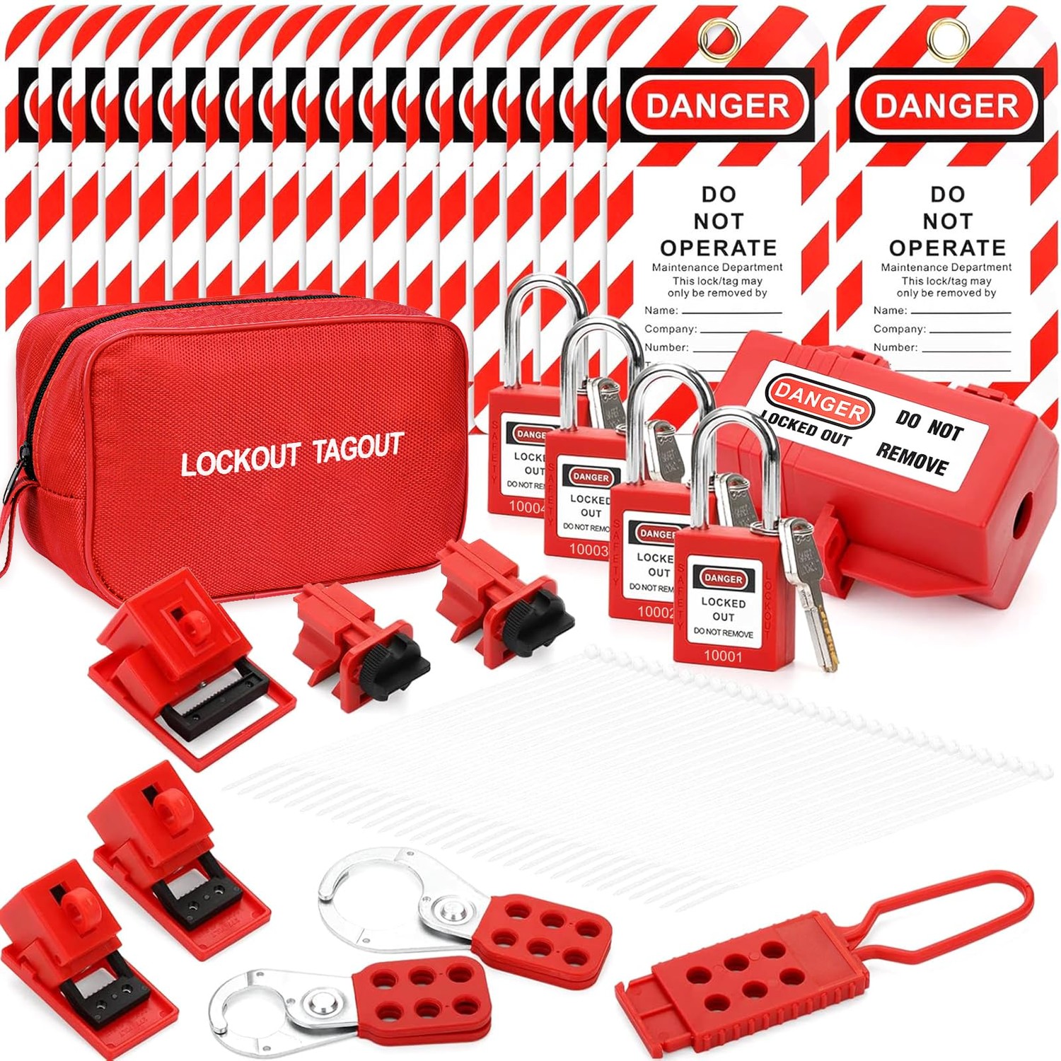 TAEGIQI Lockout Tagout Kit Electrical with Hasps Set,Loto Locks Set(2 ...