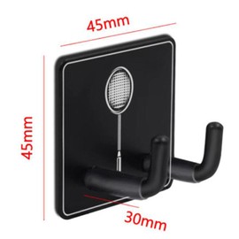 rockible 2Pcs Universal Heavy Duty Wall Mounted Tennis Racket Holder Metal Hanging Hook Tennis Racket Holder for Garage Bedroom Gym Workouts