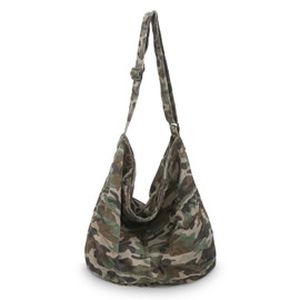 X SIM FITNESSX Leopard Shoulder Bag Shopper Shoulder Bag Macchiato Shoulder Bag Cavans Large Bag with Zip, Camouflage Green, L