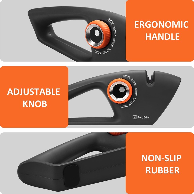 PAUDIN Knife Sharpener, Kitchen Knife Sharpener, 5 Stage Knife Sharpeners