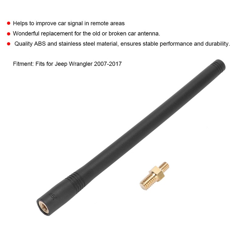 7.5in Black Radio Antenna Modified Fits for Jeep Wrangler 2007-2017