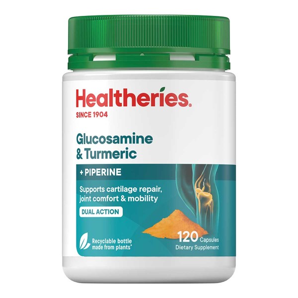 Healtheries Glucosamine & Turmeric + Piperine - 120 capsules