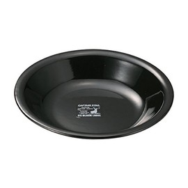 Captain Stag UH-521 CS Black Label Enameled Plate, 8.7 inches (22 cm), Black