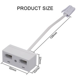 Casoter Double Telephone Socket Adapter, 1 BT Plug to Two UK Sockets, 1 Pack