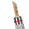 2 Pairs BFA Banana Plug 4mm Gold Plated Brass Serrated