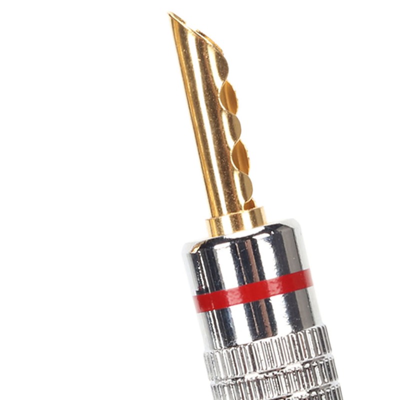 2 Pairs BFA Banana Plug 4mm Gold Plated Brass Serrated