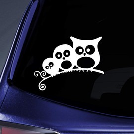 Bargain Max Decals Owl Family Sticker Decal Notebook Car Laptop 5.5" (White)