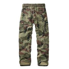 TRGPSG Mens Cargo Pants Casual Hiking Pants Camo Outdoor Streetwear Travel Trousers with Multi Pocket 3318 Battlefield Camo 38