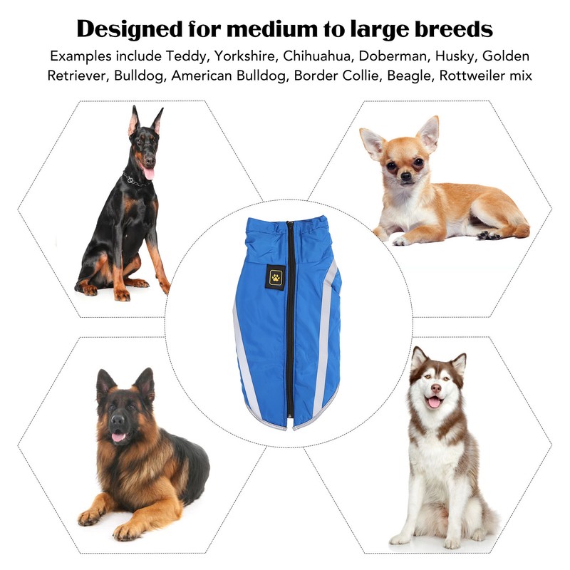 Dog Jacket Polyester Reflective Autumn Winter Warm Comfortable Pet Warm