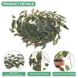 M METERXITY 2-Pack Artificial Willow Vine Twigs with 54 Leaves 5.7Feet Faux Willow Vine Twigs for Home Decor/Wedding/Christmas/DIY/Party/Home/Garden Office [Grey Green]