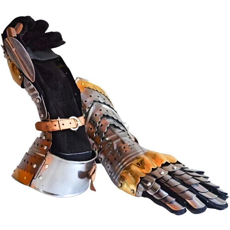WAIZ Medieval Warrior Steel Gothic Knight Style Warrior Functional Gloves