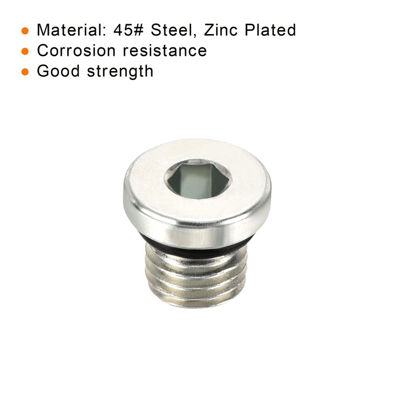 PATIKIL 5/16-24UNF Internal Hex Head Pipe Fitting Plug 3pcs Male