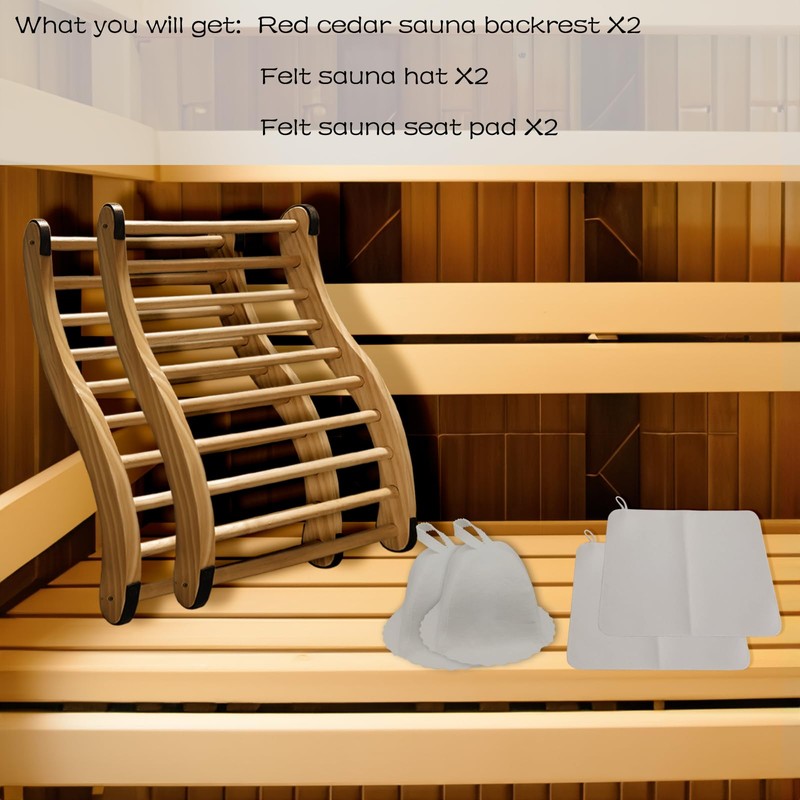 NUIBY Non-Toxic Cedar Sauna Backrest for Barrel or Infrared Sauna,