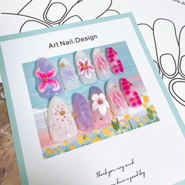 30pcs Pink Flower Press on Nails Medium Almond Fake Nails with 3D Cute Flowers Gold Beads Designs Summer Floral False Nails Kit Handmade Full Cover Acrylic Nail Tips Glue on Nails for Women