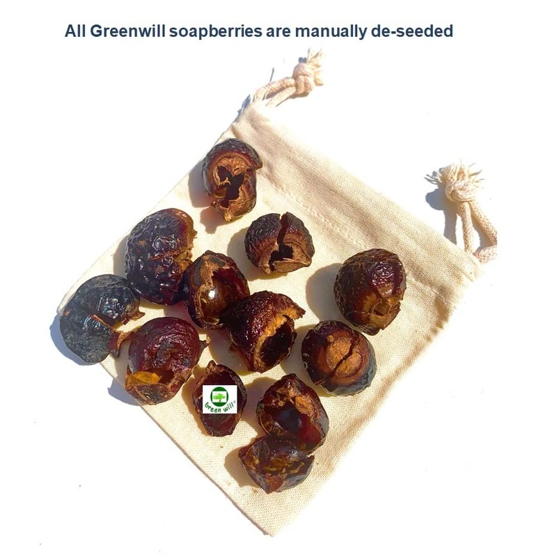 GREENWILL 0.75 Pound (12 Ounces) Organic De-seeded Soapberry/Soap Nut with