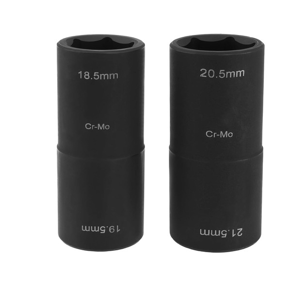 LT Easiyl 2pcs Impact Socket 1/2-Inch Drive 6-Point Thin Wall