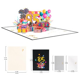 GREETING ART 85th Birthday Pop Up Card,85th Birthday Card for Mom Dad, 85th Bday Gifts for Men Women,85th Bday Card for Grandpa Grandma, Funny 85 Years Old for Husband Wife