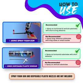 Spray Foam Insulation Can (6 x 25.4 oz. / 720 g) Expanding Sealant, Closed Cell Spray Foam Insulation, High Density Spray Foam, Walls Ceiling Windows Doors