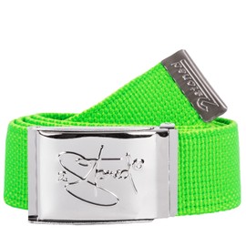 2Stoned Money Belt Safe Belt Unisex 4cm Wide Chrome Buckle + Bottle Opener for Men and Women, neon green, Classic