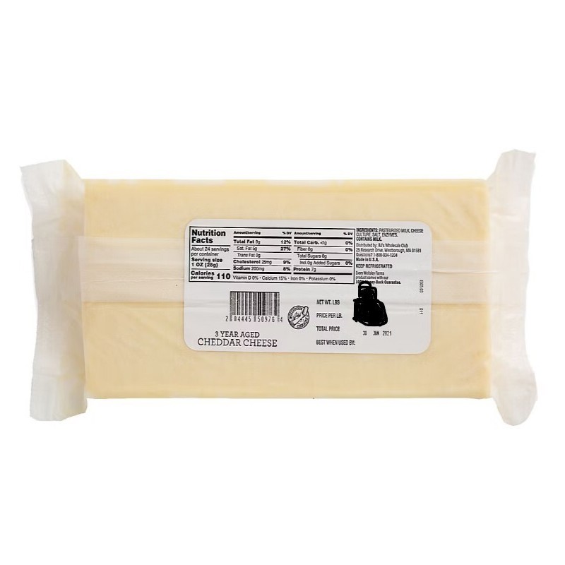 Wellsley Farms Signature Aged Cheddar Cheese, 1.28-2lbs.
