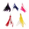 5Pcs Feather Trolling Fishing Lures Colorful Feather Jet Head Trolling