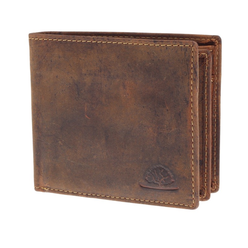 Greenburry Vintage Geldbörse Leder Männergeldbeutel braun