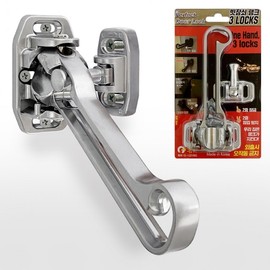 3LOCKS Silver Front Door Security Bolt Latch Tank Double Lock
