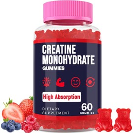 Creatine Monohydrate Gummies for Women & Men, Creatine with Taurine & B6, Chewable Creatina Pre Workout Gummies for Max Strength & Muscle Growth, Energy, Endurance, Creatine for Men & Women - 1 Pack