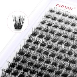 FADVAN Cluster Eyelash Cluster Lashes, 0.07 mm, D Curl Mix, 8-16 mm, Eyelash Extensions, Individual Eyelashes, Individual for Eyes, DIY Cluster Eyelash Extension (C09)