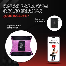 BOLD TRIBE Faja Moldeadora - Fajas Reductoras con Doble Compresión para Gym, Crossfit y Entrenamiento - Fajas Colombianas - Soporte Lumbar - 30 cm de Alto, Talla S - Color Rosa