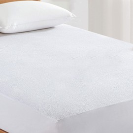 Oxford Homeware Waterproof Mattress Protector – Dust & Mite Proof 30cm Deep Fitted Double Mattress Protector - Soft Touch Noiseless Terry Towel Mattress Cover (135x190cm)