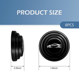 SLIMI 8 PCS Door Shock Absorber, Soundproof Silicone Door Bumper Protector, Self-adhesiveThickened Buffer Sound Pads, Universal for Most Cars, Trucks, SUVs (Black)