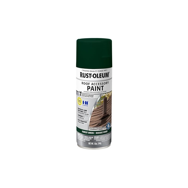 Rust-Oleum 383419- Roofing Accessory Coating Spray, 12 oz, Forest Green