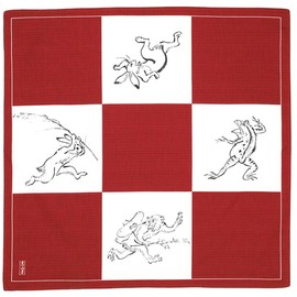 ＪＡＰＡＮ＼ＭＵＳＥＵＭ Furoshiki Japanese Wrapping Cloth 100% Cotton, Art Decor, Cloth Napkin | Art Design National Treasure, Choju-Jinbutsu-Giga/Animal Person Caricatures | 19" x 19"