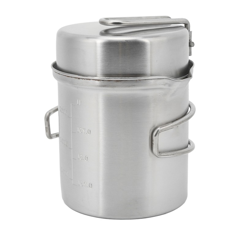 Stainless Steel Cookware Set Portable Camping Stove Cooking Pot Set