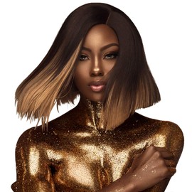 Sensationnel Empire Yaki weave hair - Empire gold straight yaki human hair yaki texture hair for weaving and sew in styles - Empire Gold Yaki (18 inch, 1B OFFBLACK)