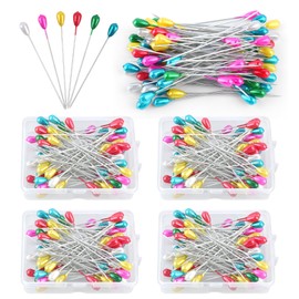 Pack of 320 Pins with Head, 55 mm Long Pins with Box, Colourful Pins Sewing Accessories for Crafts, Sewing, Craft, Jewellery, Components, Decoration