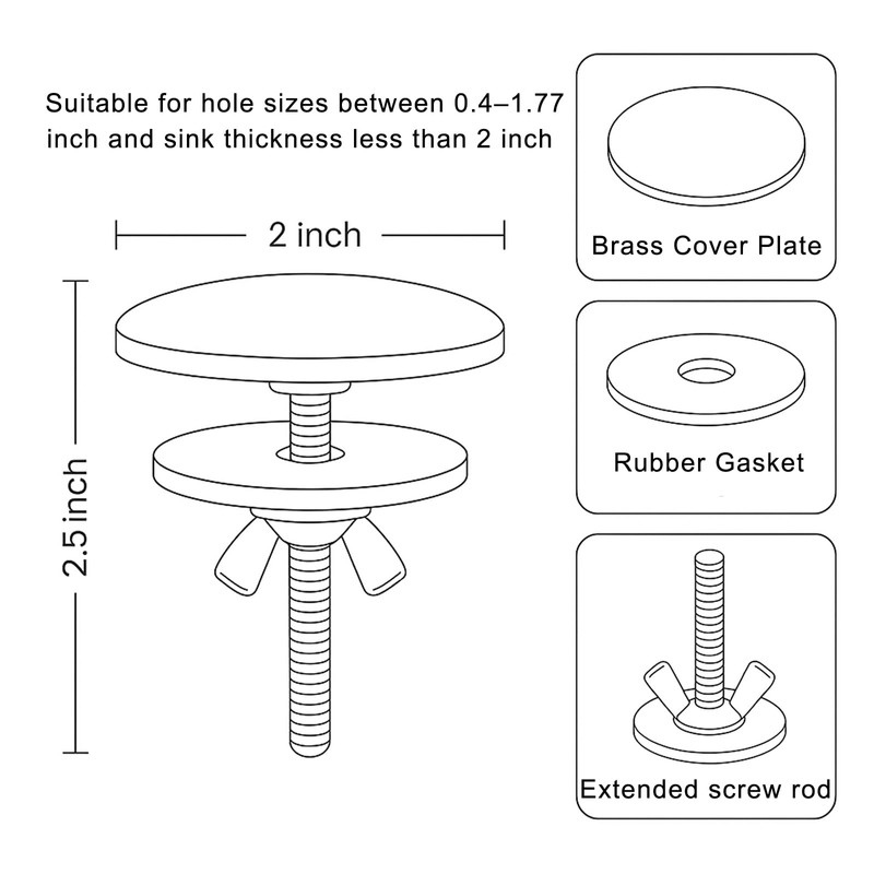 Kitchen Sink Hole Cover, Faucet Hole Cover for Sink Sprayer