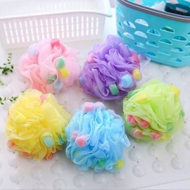 6 types of one-tone color sponge shower ball shower towel ball bubble ball M11057 Navy 16ea