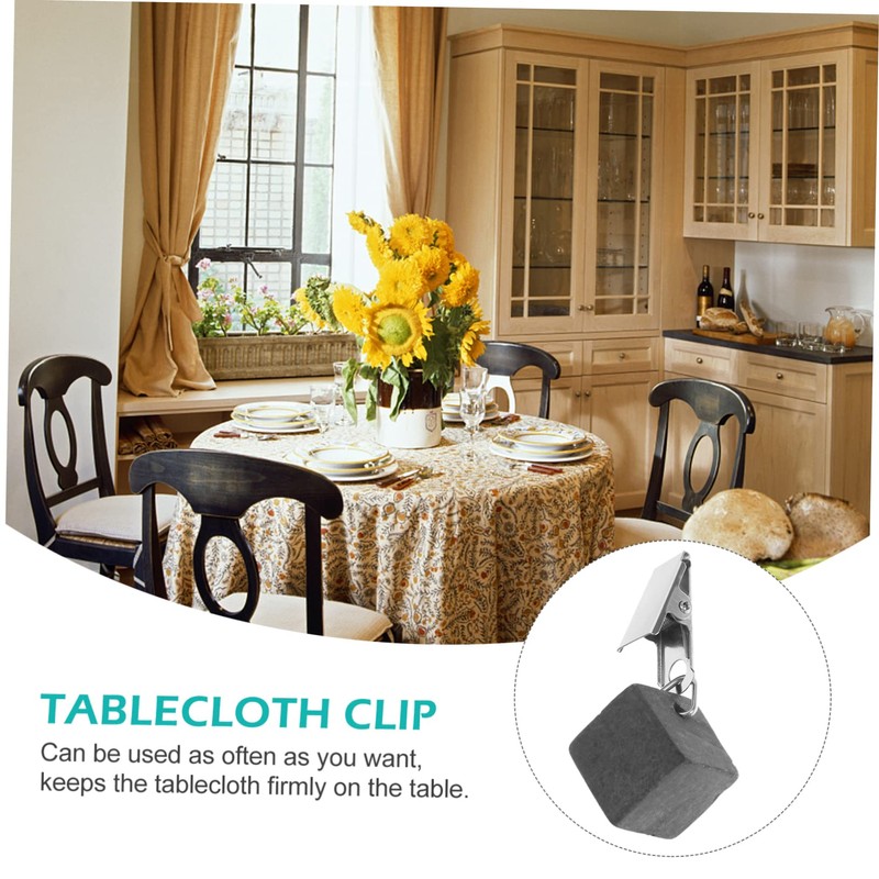 FUNOMOCYA 4Pcs Tablecloth Weights with Metal Clips Outdoor Table Cover