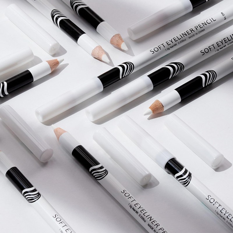 White Eyeliner Pencil Set, 6 Eye Liner Pencils With Sharpener,