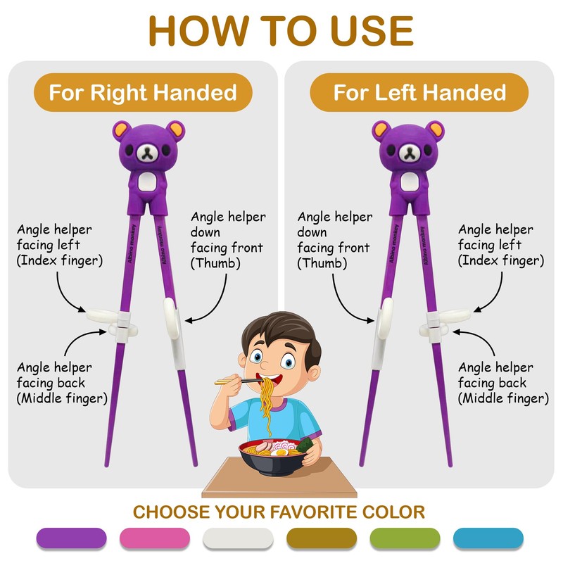 Kids Chopsticks For Beginners - Learning Edition - 6 Pairs