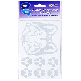 Seward Reflective Decals Wolf Head Set – Wolf Head Safety Sticker Kit – Wolf Head Reflector Stickers Street Studios (White)