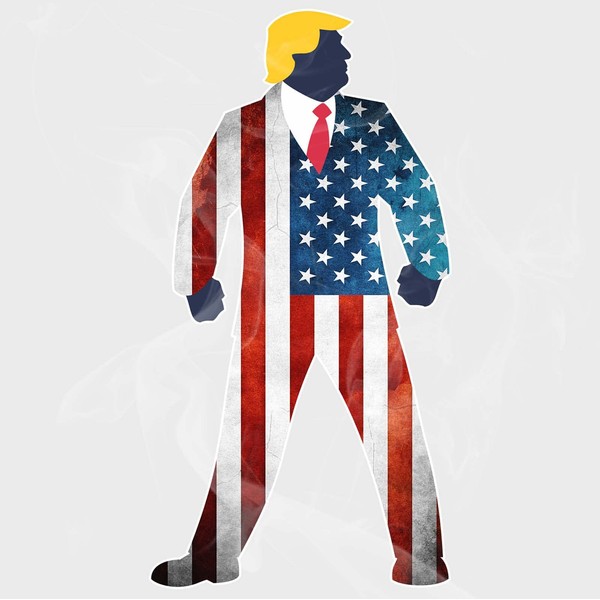 Trump Faded American Flag Vinyl Iron-On Decal 3 "