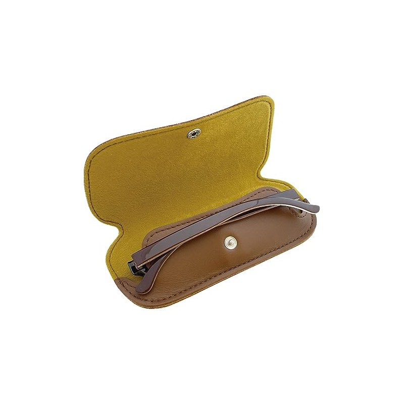 SAKAE F-20 TR700 Genuine Leather Glasses Case, Braun