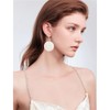 Trendy Light Weight Round White Shell Dangle Earrings for Women